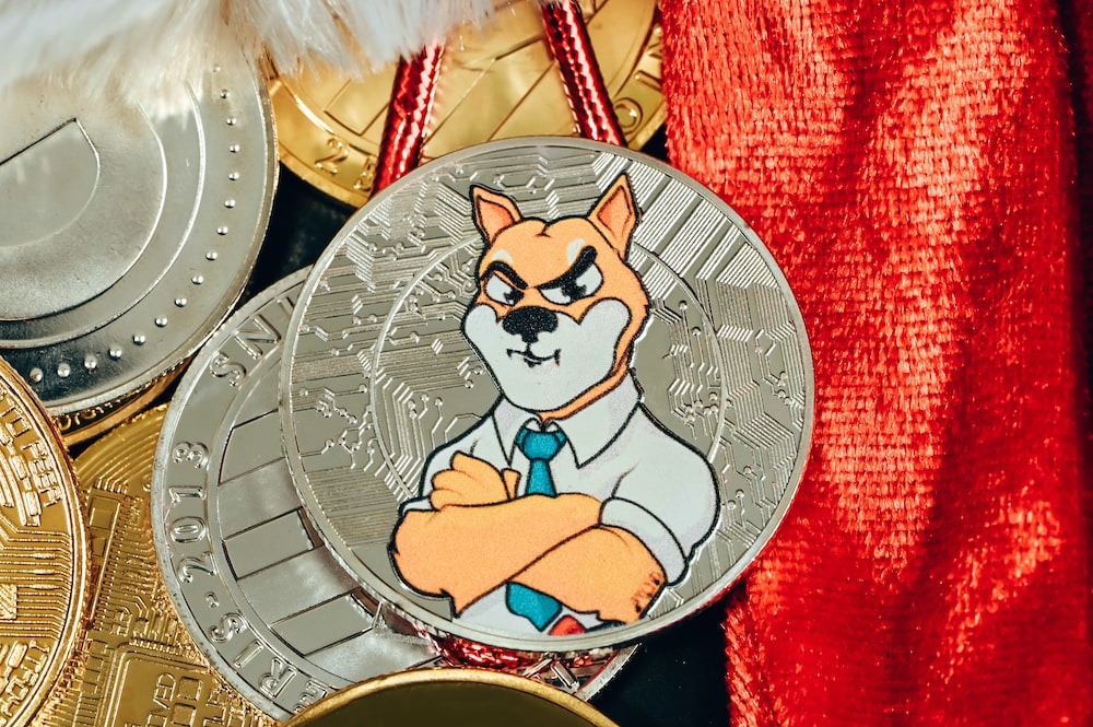 a close up of a coin with a cartoon character on it