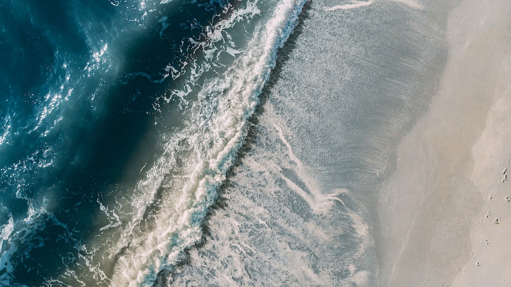 aerial photography of sea wave