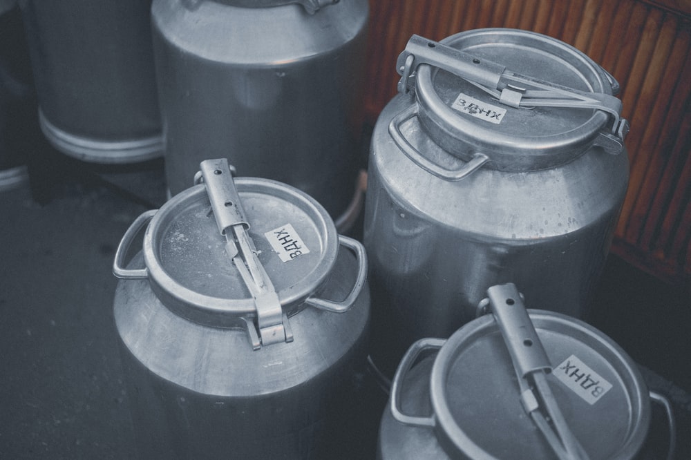 a group of metal cylinders
