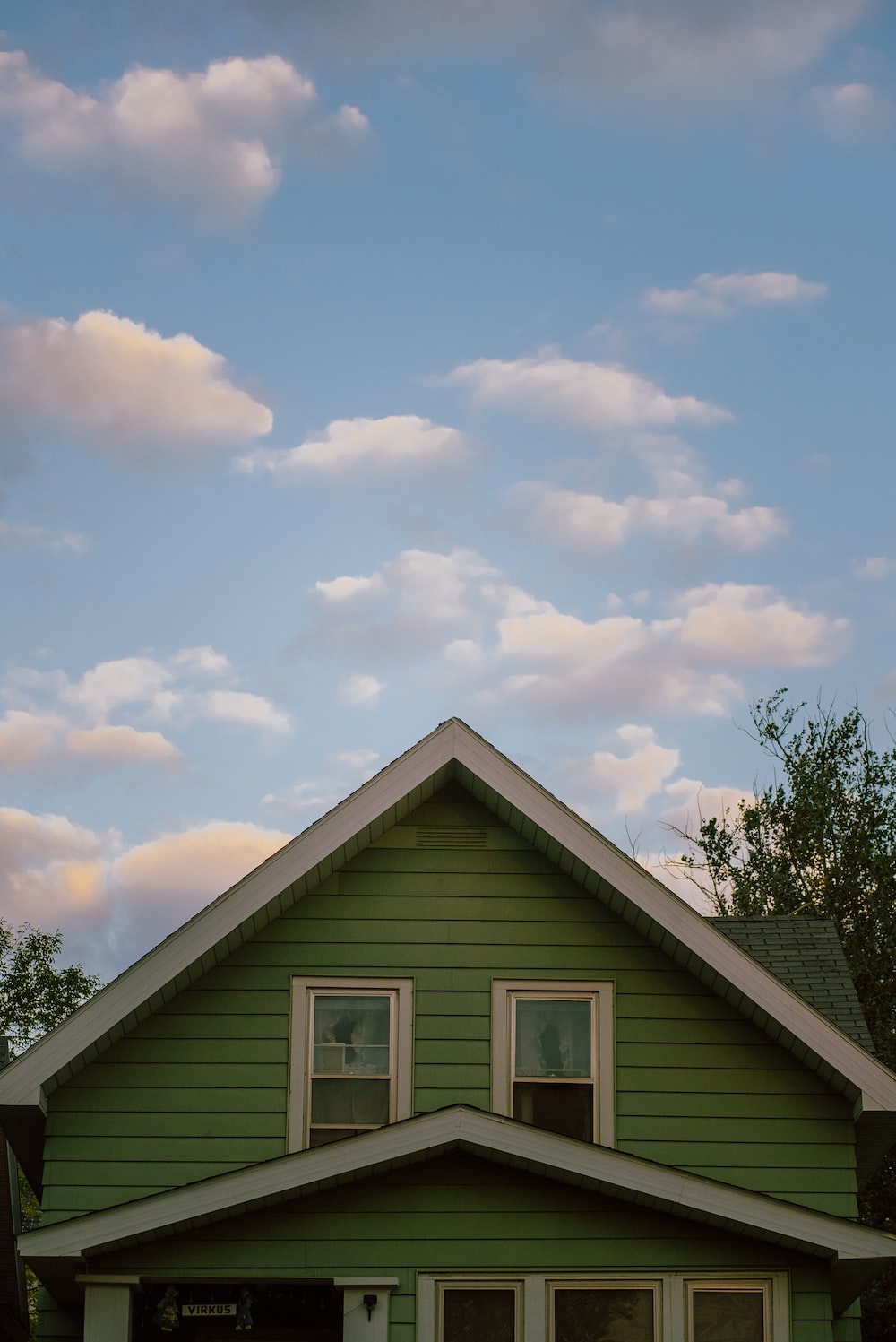 a house with a blue sky