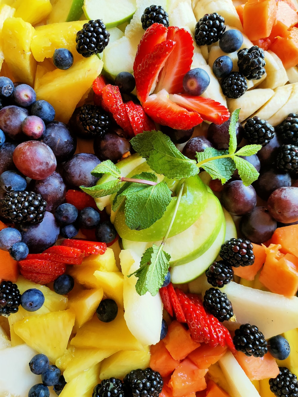a plate of fruit