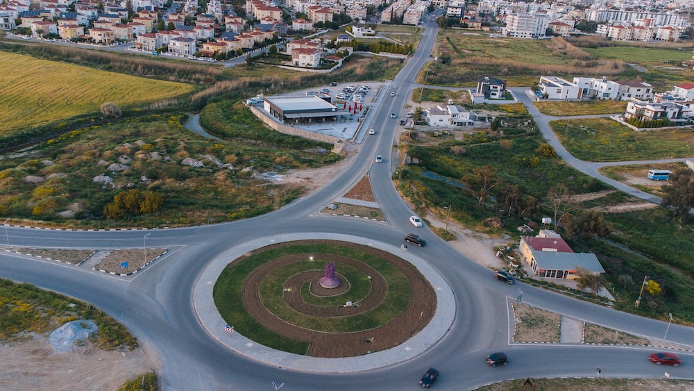 a roundabout in a city