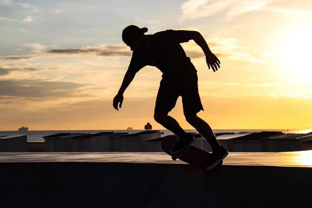 a skateboarder doing a trick