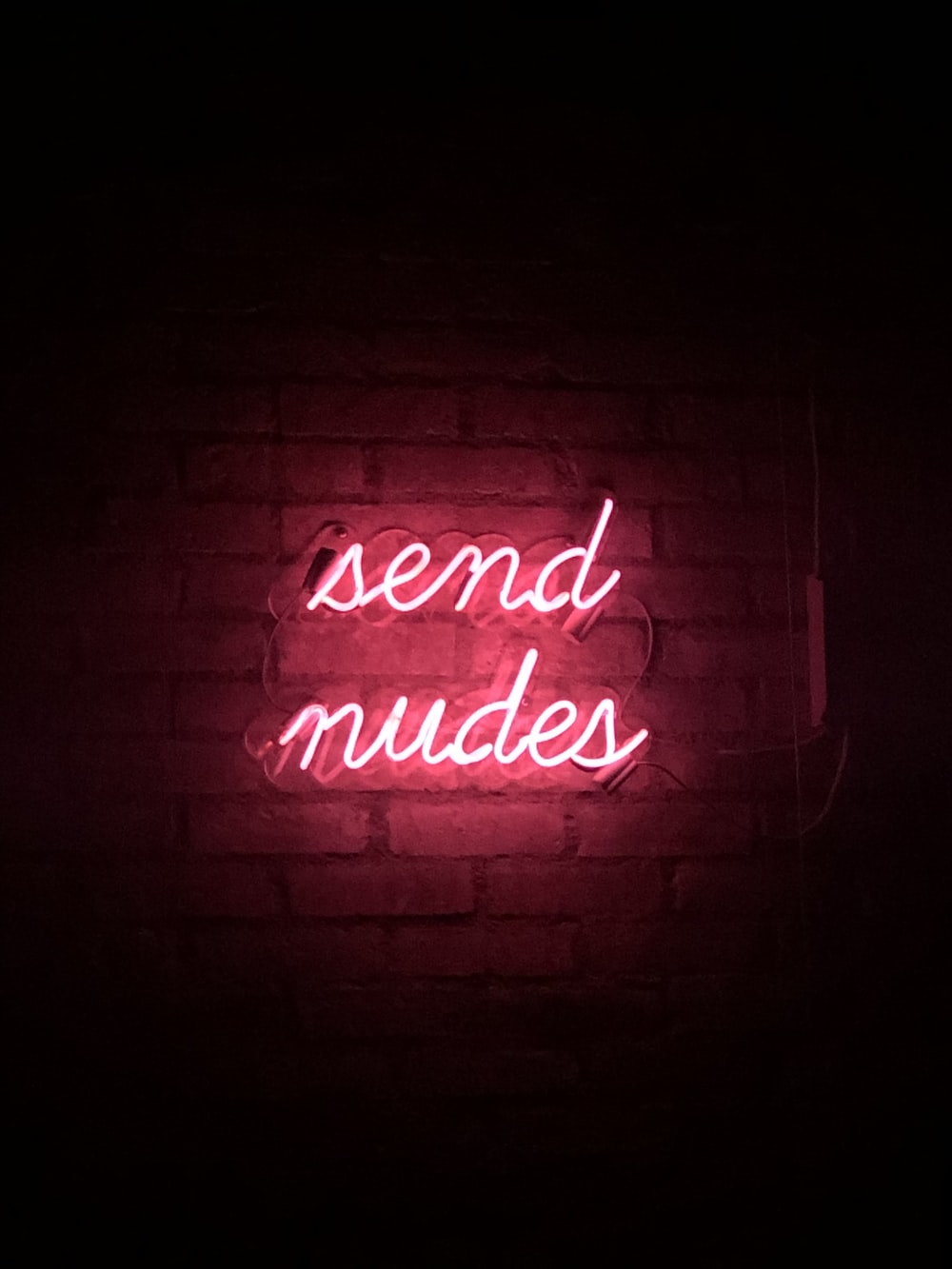 send nudes neon signage