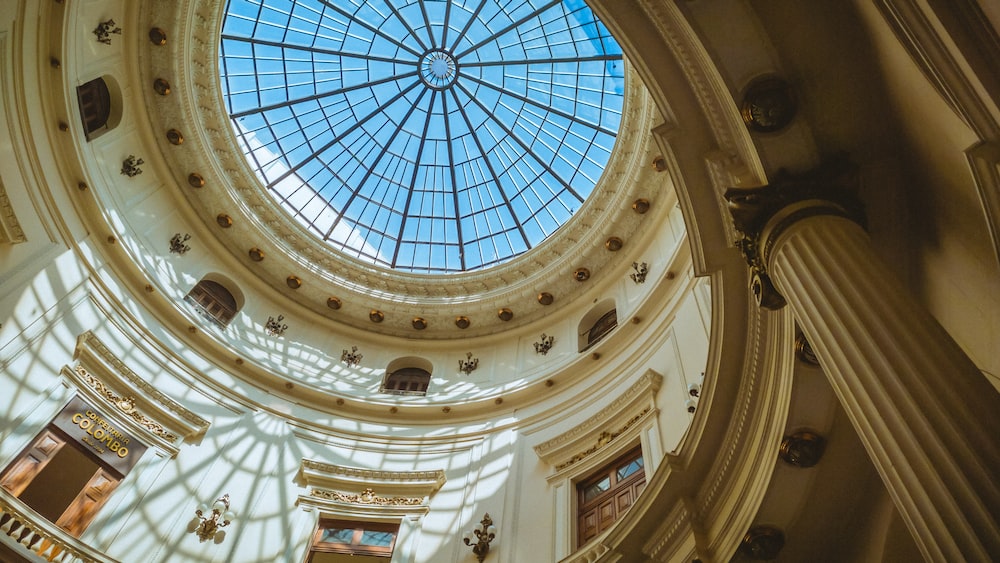 white and brown dome building interior