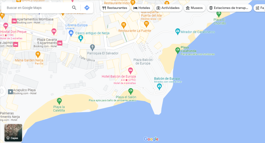 Google Maps Balcón de Europa