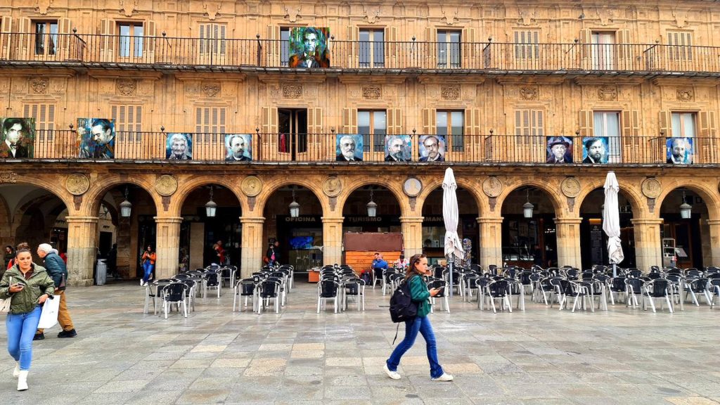 Homenaje a Federico García Lorca en Salamanca en la Plaza Mayor