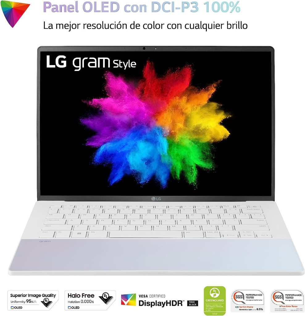 El LG Gram OLED cuenta con una pantalla de 14 pulgadas con tecnología OLED, que ofrece una calidad de imagen sorprendente. La resolución de 2880 x 1800 px brinda detalles nítidos y colores vibrantes
