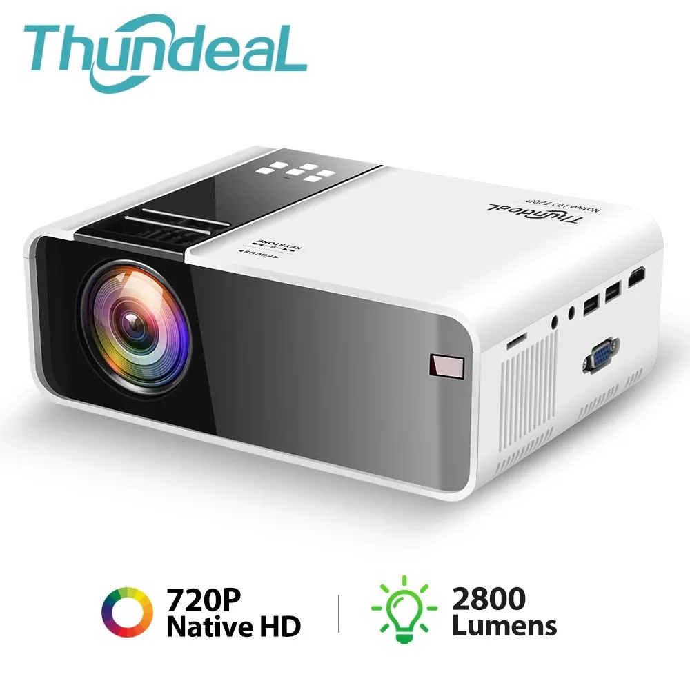 El ThundeaL TD90 es un proyector mini que destaca por su diseño compacto y portátil. Con una resolución nativa en HD 720p y soporte para Full HD 1080p, este proyector garantiza una calidad de imagen sorprendente.